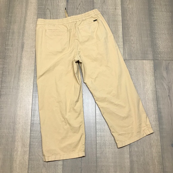 L.L. Bean Pants Womens Size L Khaki Brown Wide Leg Ankle Ripstop Stretch Pull On - Picture 2 of 10